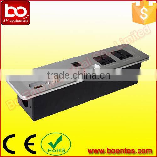 Wall Mounted Silver Hotel Media Hub Socket/Hotel Media Jack with Audio/Video/HDMI/VGA