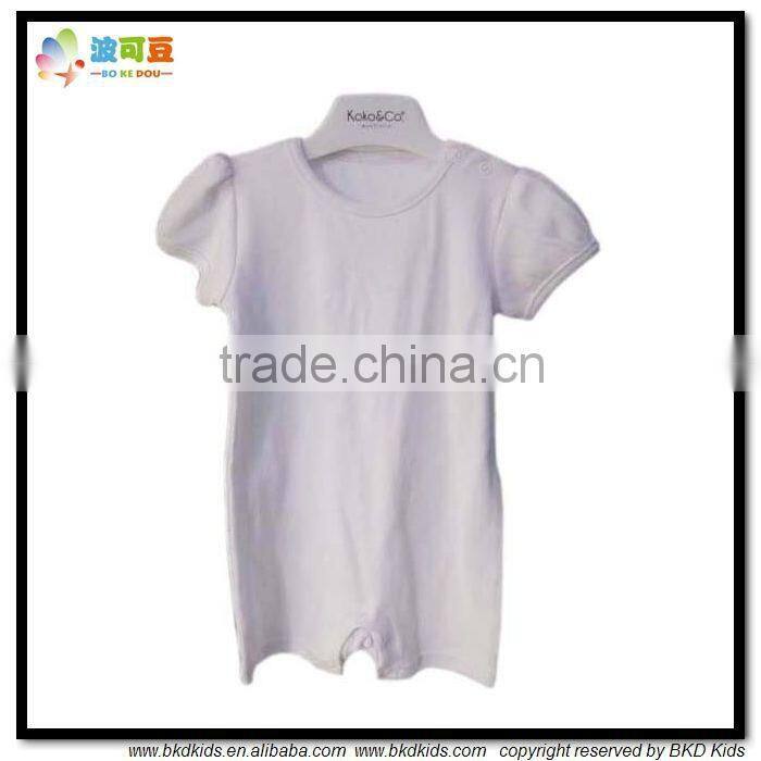 BKD cotton plain baby romper white baby romper baby romper blank