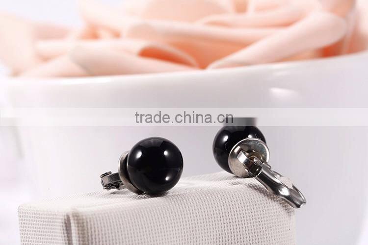 E0534-B-TLM Wholesale Stud Earring, Fashion Black Pearl Earring For Party