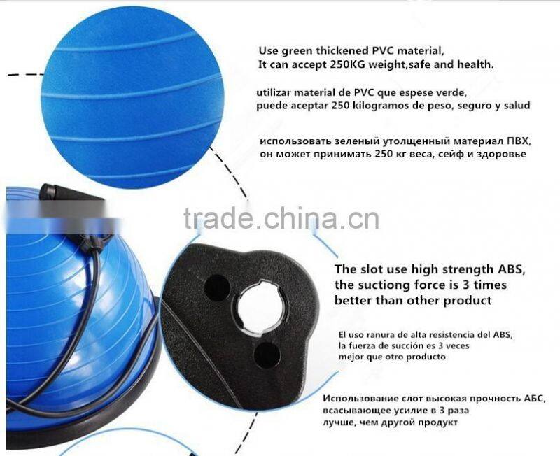 Yoga Fitness Ball Balance Trainer Balancing Ball Half With Resistance Band Inflator Pump Gym Trainer Ball
