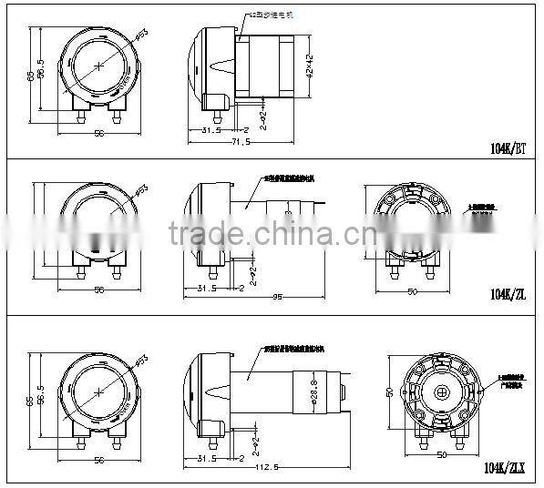 Low cost JIHPUMP OEM peristaltic pump with quick install panel of flow rate 140ml/min