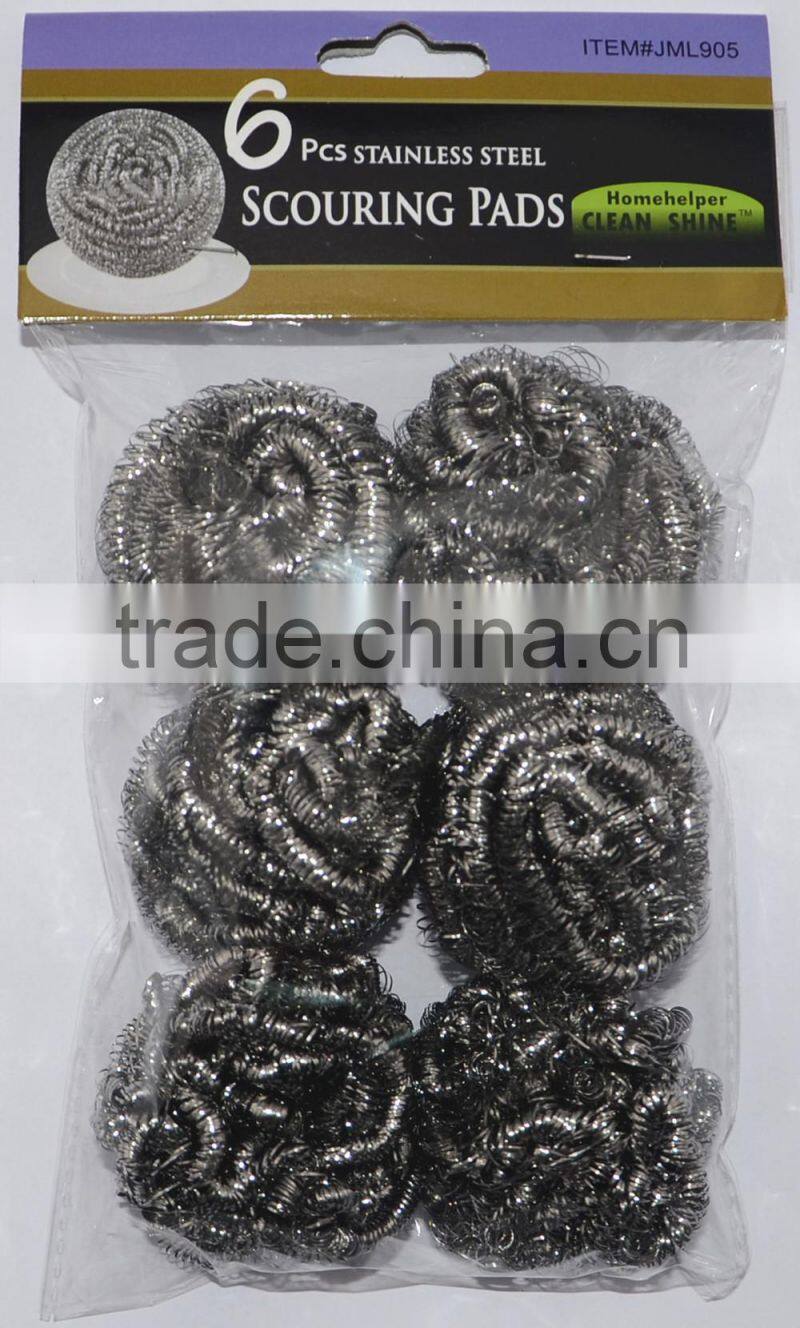 JML 6PK Hot sell household products good quality stainless steel spiral scourer