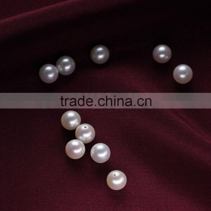 7-7.5mm AAA perfect round strong luster natural freshwater loose pearl no holes