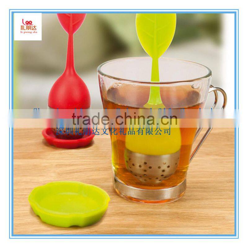 Fashion Leaf/flower shape Silicone Tea Infuser, Silicone Stainless Steel Tea strainer