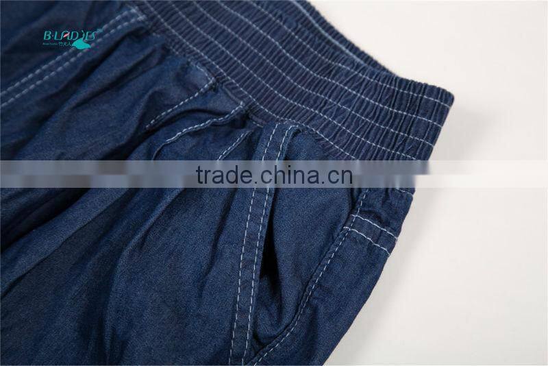 High Quality Fashion Mid Waist Bamboo Fiber Women Jeans Capris Female denim