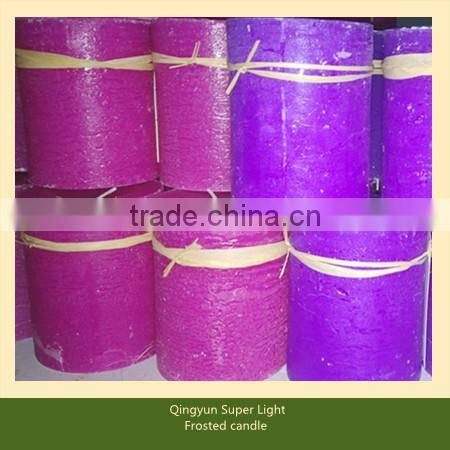 low temperature frosted pillar religious candle