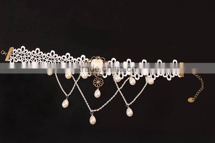 MYLOVE Handmade Multi Chain Gothic Lolita Lace Choker Necklace Pendant MLY271