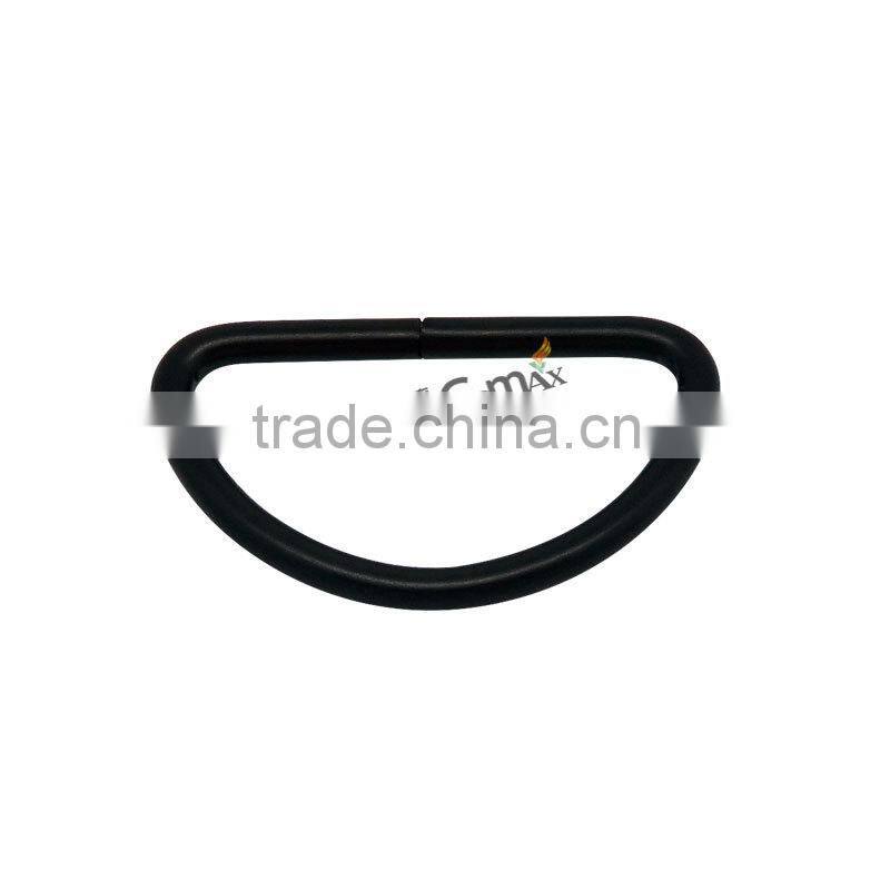 Black handbag open metal d ring