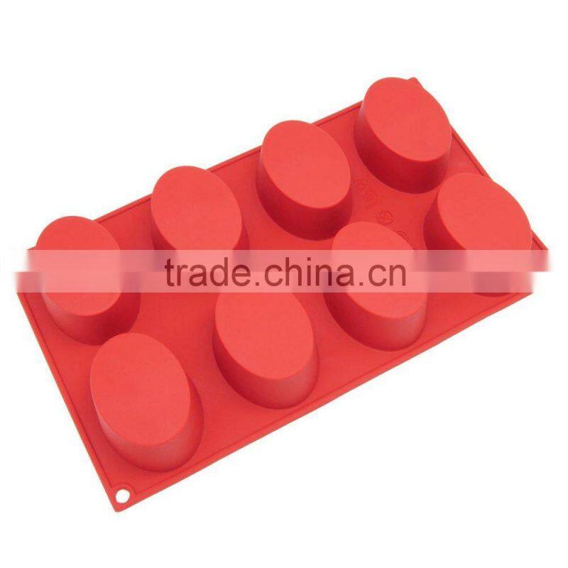 8 Cavity Oval Silicone Cake Mold Pan Cake Stand