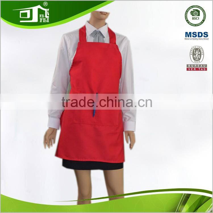 Trade Assurance Poly and Cotton Red Cooking Women Aprons Kitchen