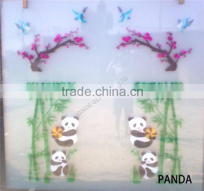 decorative interior door/showroom door/bathroom door glass