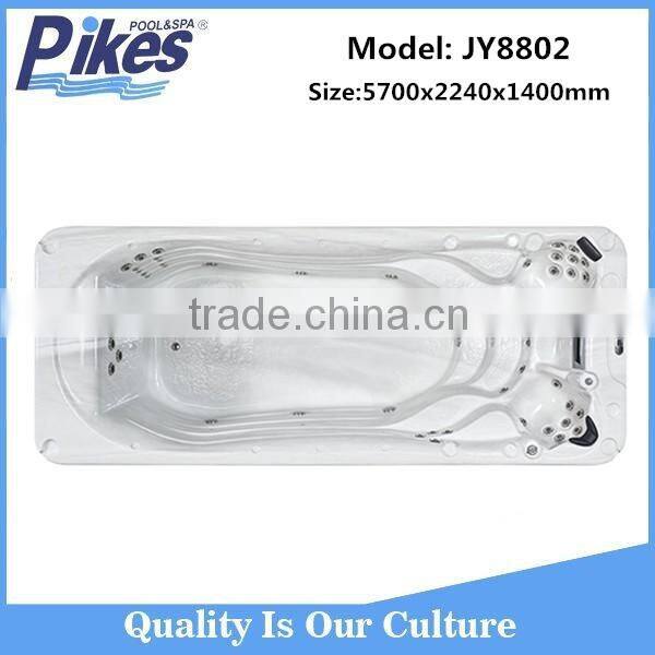 Outdoor 5.7m Hotel garden use Acrylic JY8802 swim spa pool