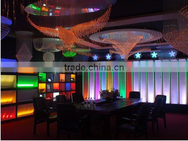 the entire body fiber optic transparent tiny fiber optical 1km price with 7color changing or RGB