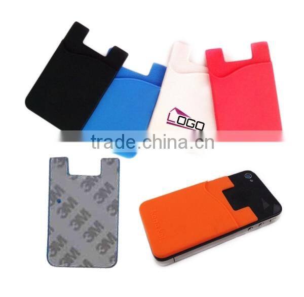 Cheap promotional 3m sticky silicone cellphone card holder