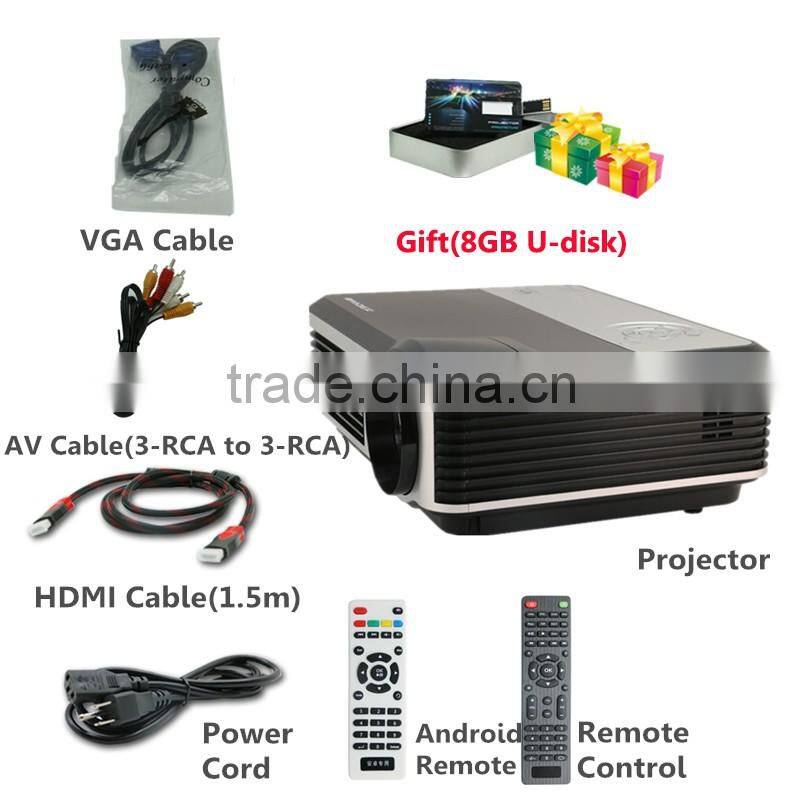 3800lumen HD LED Android Wifi miracast projector With HDMI TV USB VGA Video port