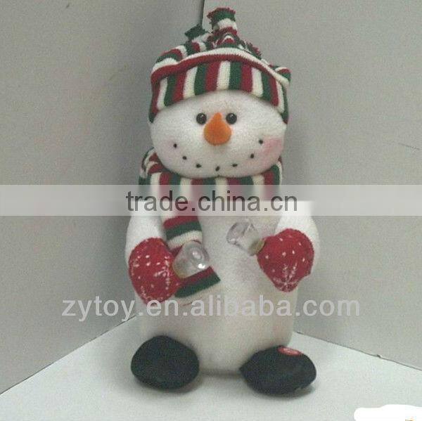 Fashional style soft music shaped wholesale mini plush snowman
