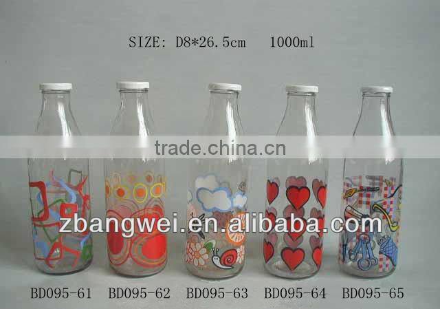 1 liter glass bottle for milk