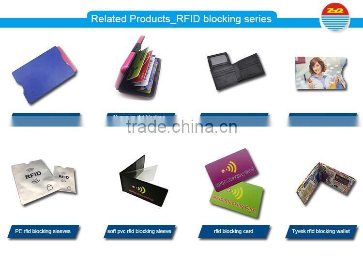 Aluminium Safety RFID Blocking Sleeve For Business/ID Card