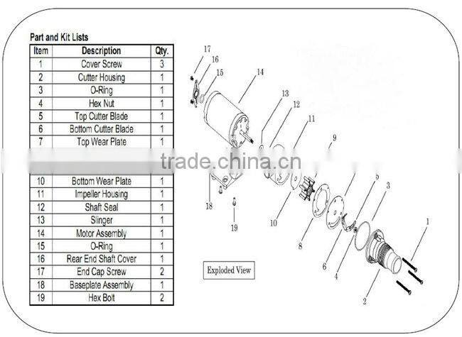 12v high flow macerator pump, sewage pump