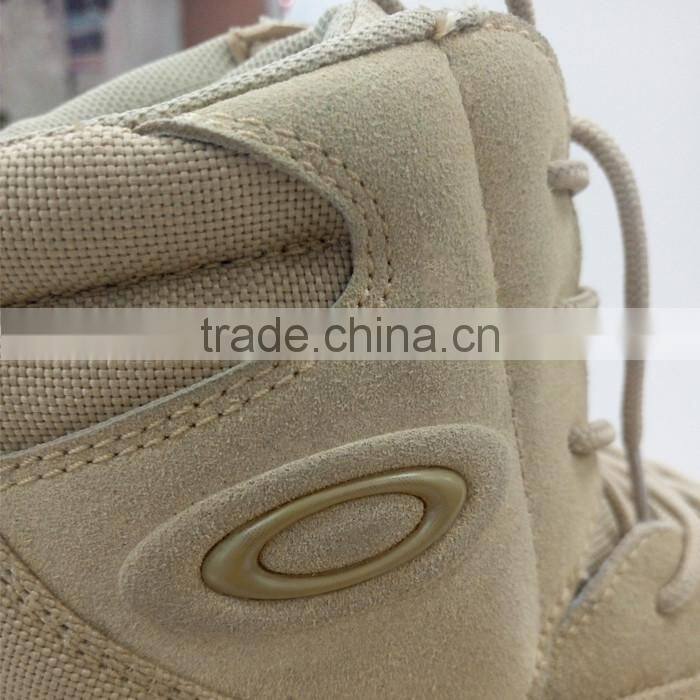 Beige Genuine Leather Breathable Tactical Boots