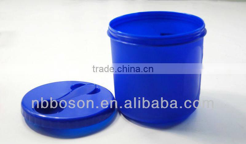 1.3L cylindrical plastic storage with spoon