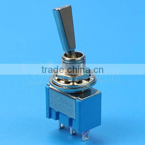 MTS-102-F1 ON-ON with metal flat handle 6 PIN toggle switch