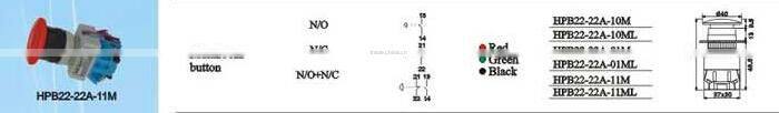 HEIGHT HOT SALE PUSH BUTTON SWITCH HPB22-22A-11M WITH HIGH QUALITY