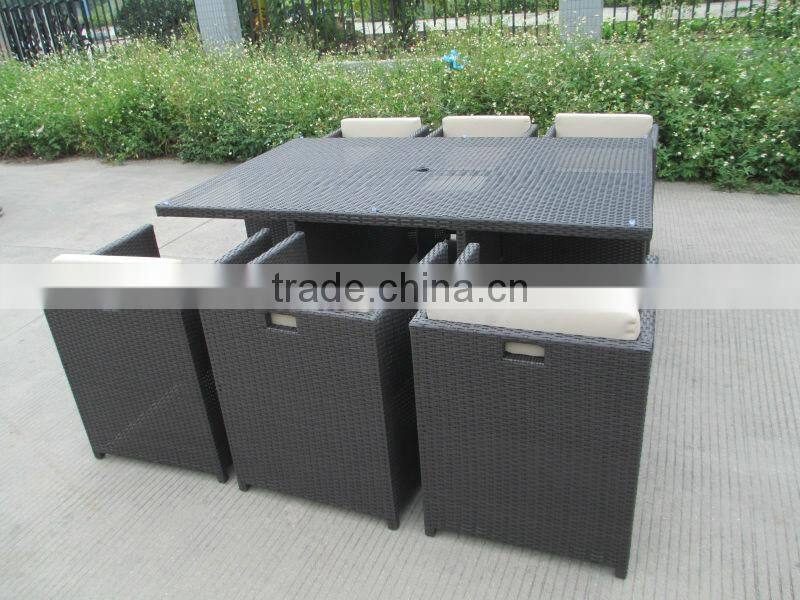 A - high-end grey rattan wicker furniture dinning set CF829-2