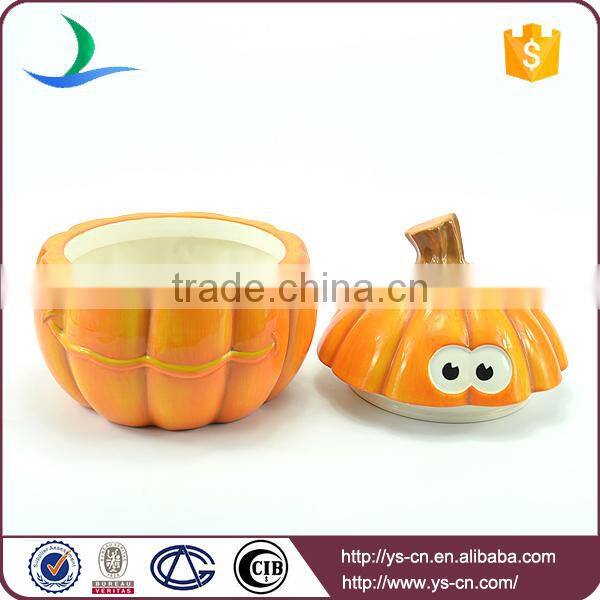 top grade cookie canister for kids, gaint cute pumpkin shape