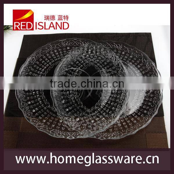 2016 hotsale CLEAR PASTRY CAKE PLATE OR PLATTER SWEETS DESSERTS ROUND CLEAR CHINESE GLASS