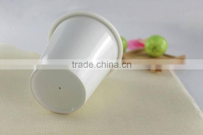 Christmas wholesale cheap Double wall ceramic tumblers, travel coffee mug with silicone lid