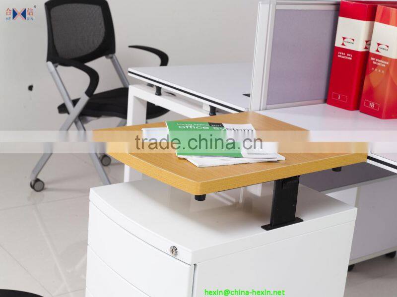 New modern Metal Office Storage Cabinet,Mobile Pedestal with Wooden Top