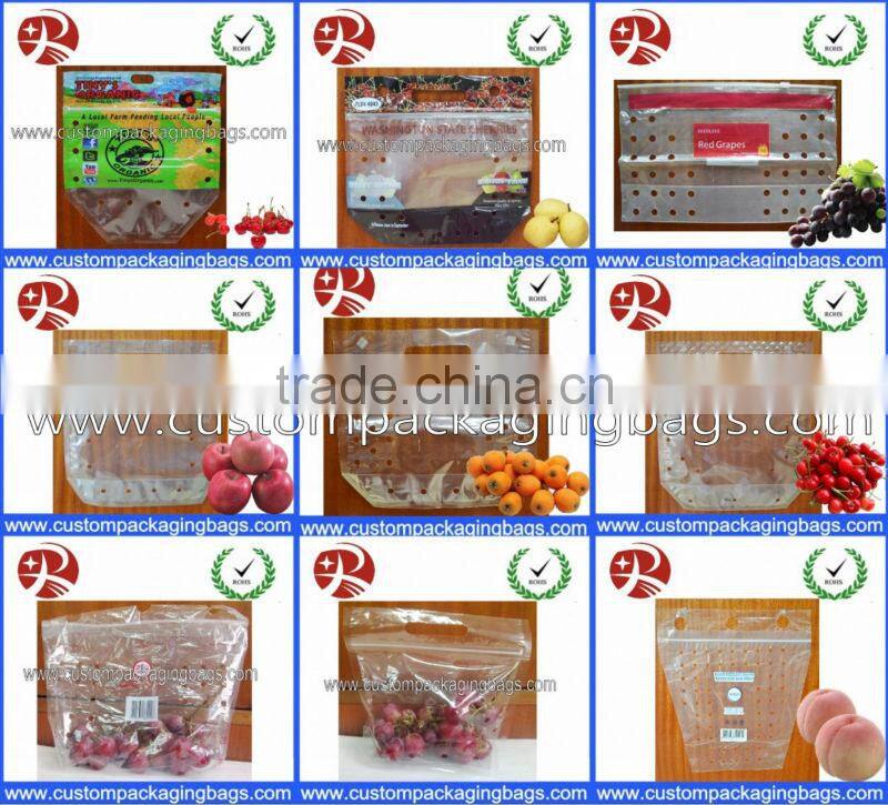 fruit plastic packaging bags with slide zipper