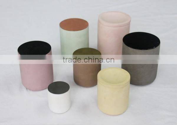 Cermaic jars for bath salts marble cement skin care containers with wood lids