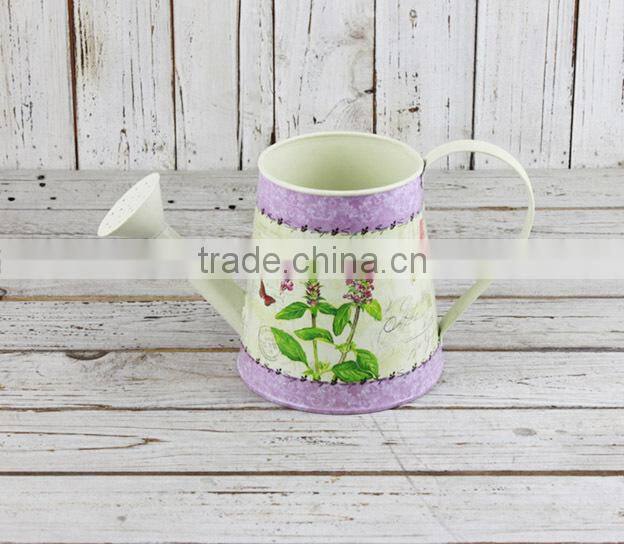 2015 paper decal metal decorated watering can indoor watering can
