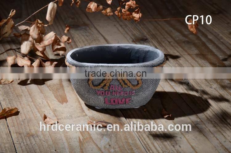 2015 Simple High Quality Round Cement Garden Pot indoor