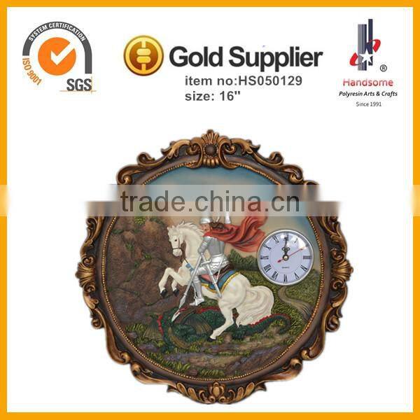 16'' St. michael statue resin clock