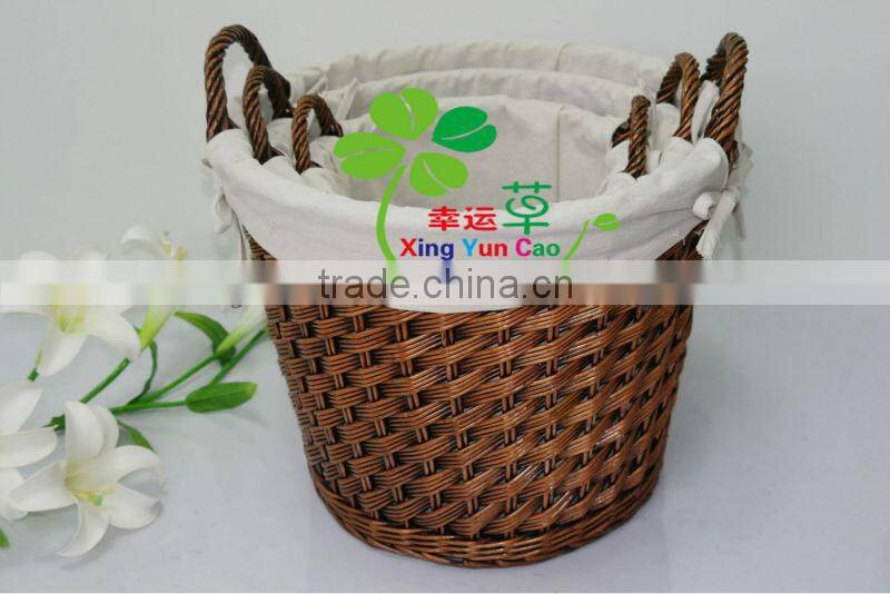 3 set factory supply wicker small laundry basket