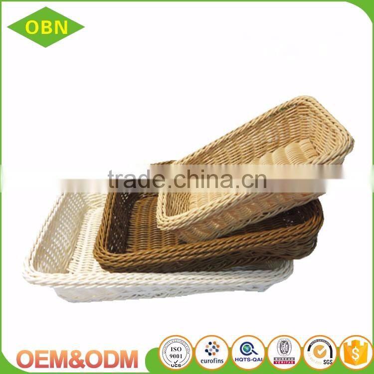 Hand woven washable solid plastic food basket