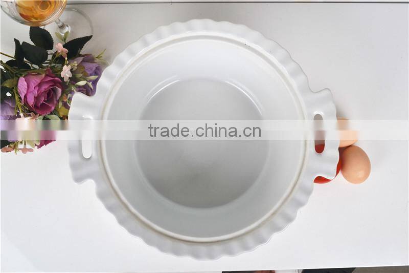 13" ceramic white comal