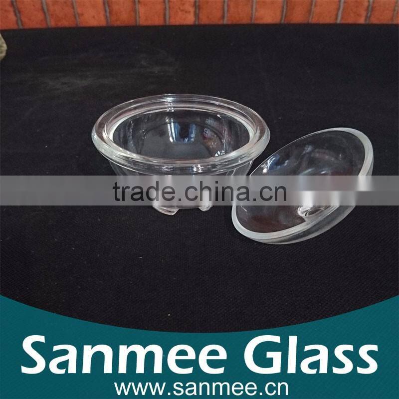 Transparent Round Glass Candy Bowl Glass Sugar Bowl