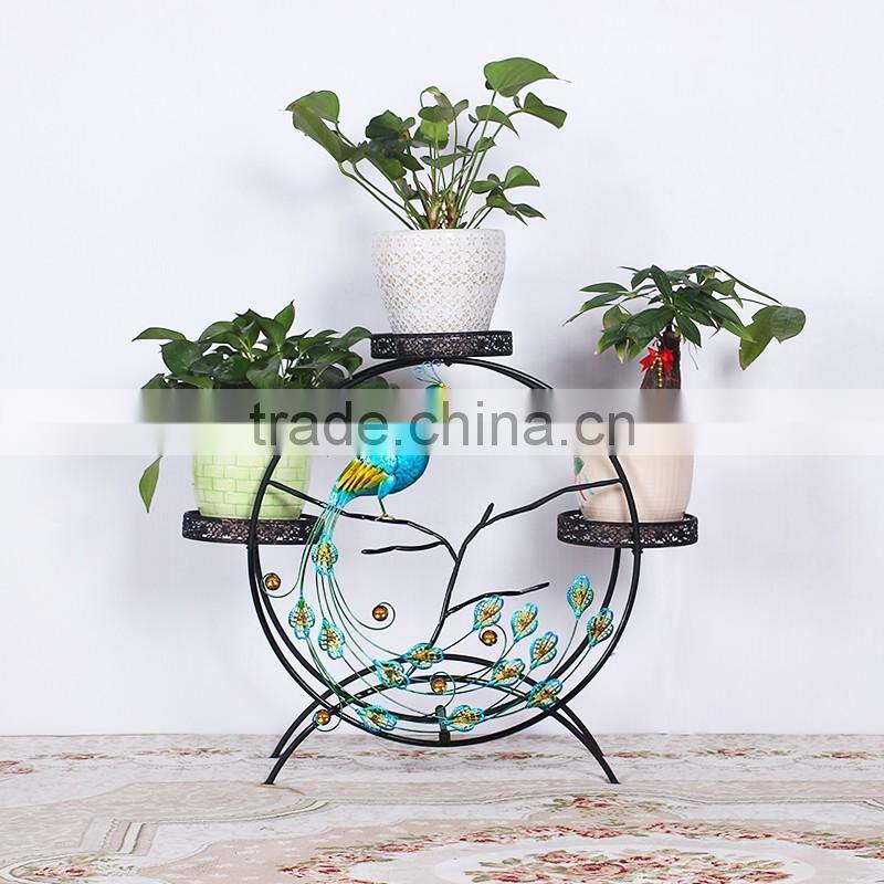 2016 factory custom handmade colorful wrought iron flower pot stand