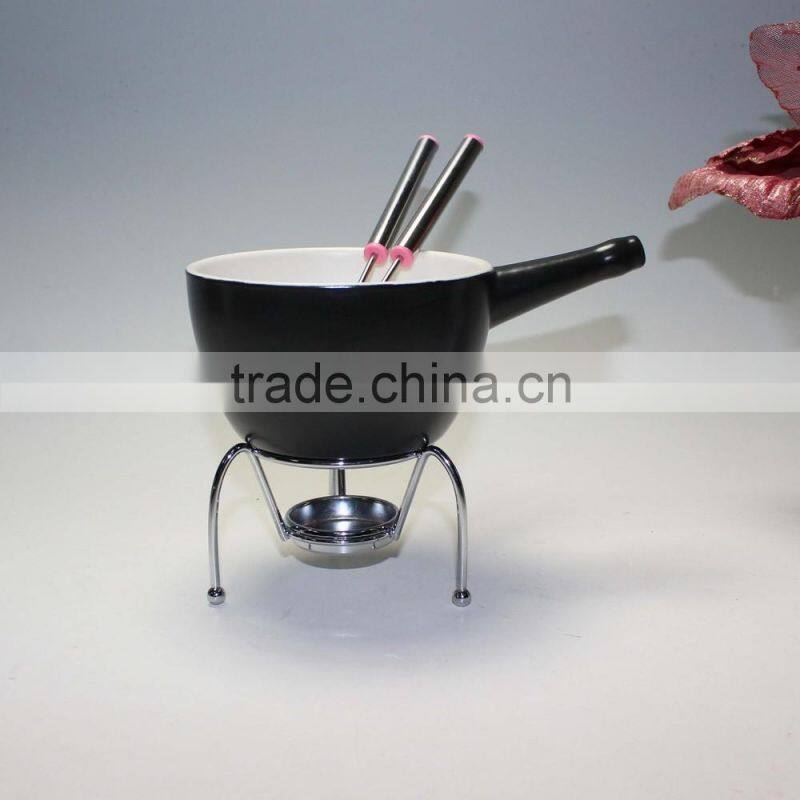 Cheese ceramic wholesale chocolate fondue set