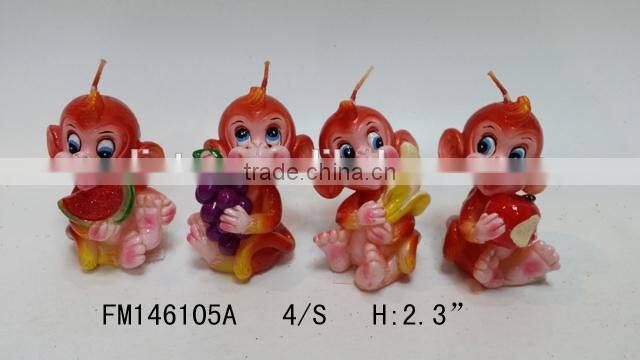 high quality lovely monkey shape candle wholesale for 2016 new year gift