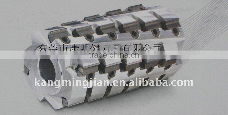 spiral cutter head with throw-away tips