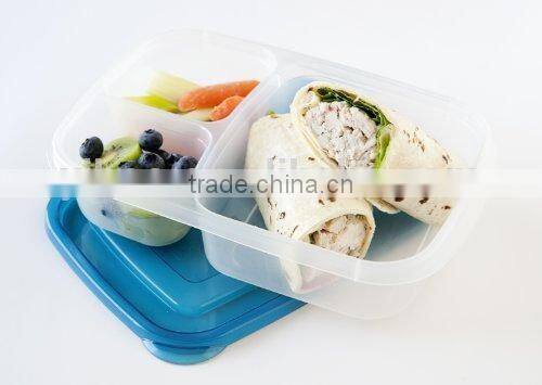 3 Compartment Plastic Food Storage Container