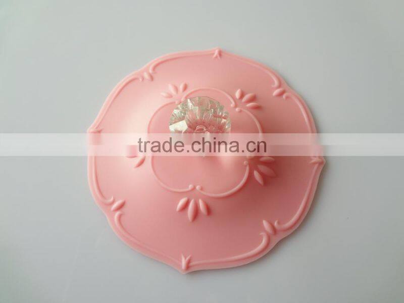 Silicone Cup Lids - Diamond Mug Cover - Silicone Glass Cover Suction Lids for Coffee and Tea Cup