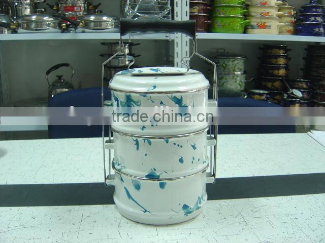 14-20cm 2pcs 3pcs 4pcs set portable enamel lunch box food tiffin carrier