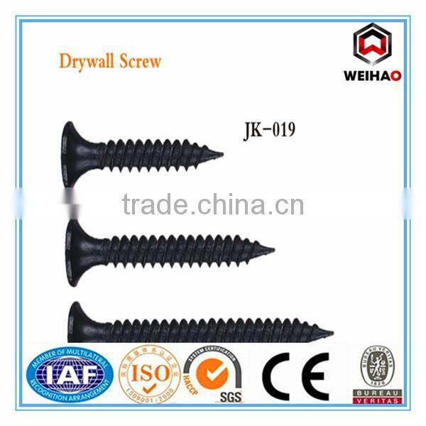 3.5 x 19mm hardened chip black drywall screw for industry