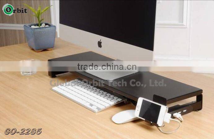 Simple design metal legs for wooden dock holder TV monitor riser stand